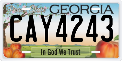 GA license plate CAY4243