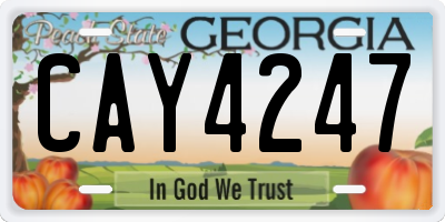 GA license plate CAY4247