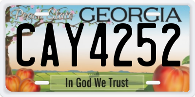 GA license plate CAY4252
