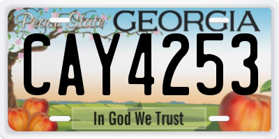 GA license plate CAY4253