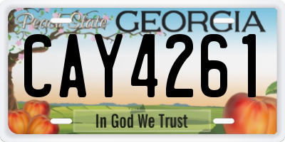 GA license plate CAY4261