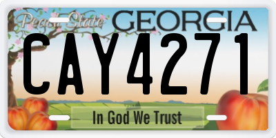 GA license plate CAY4271