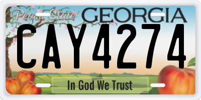 GA license plate CAY4274