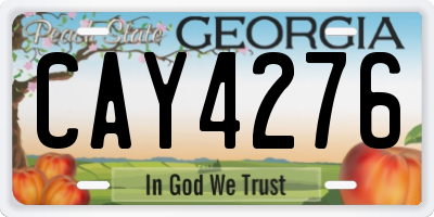 GA license plate CAY4276