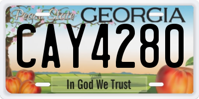 GA license plate CAY4280