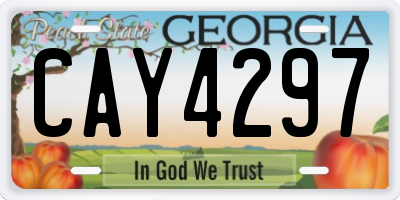 GA license plate CAY4297