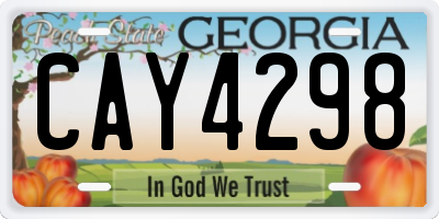 GA license plate CAY4298