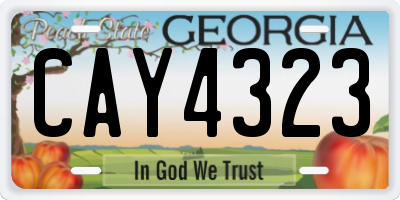 GA license plate CAY4323