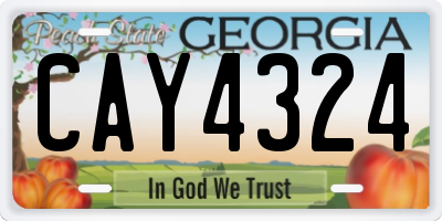 GA license plate CAY4324
