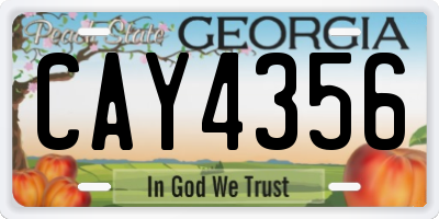 GA license plate CAY4356