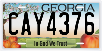 GA license plate CAY4376