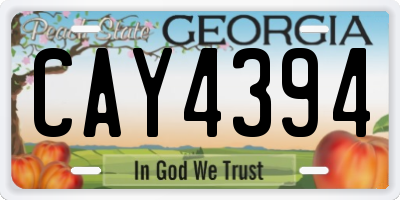 GA license plate CAY4394