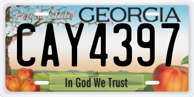 GA license plate CAY4397