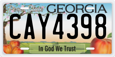 GA license plate CAY4398
