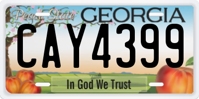 GA license plate CAY4399