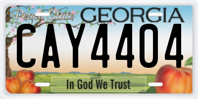 GA license plate CAY4404