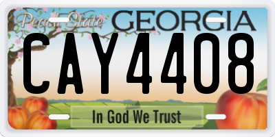 GA license plate CAY4408