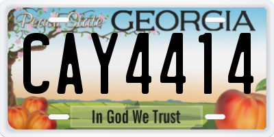 GA license plate CAY4414