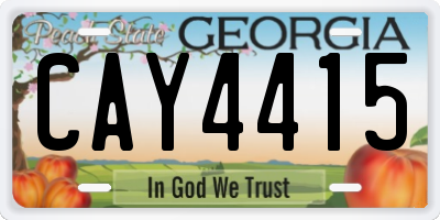 GA license plate CAY4415