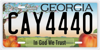 GA license plate CAY4440