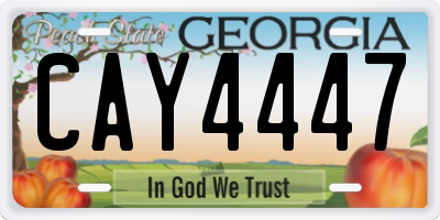 GA license plate CAY4447