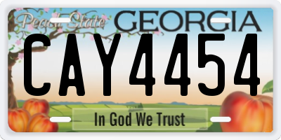GA license plate CAY4454