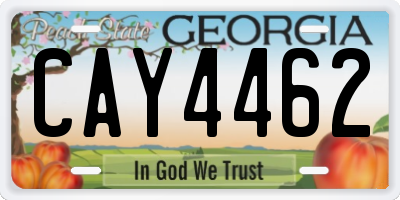 GA license plate CAY4462