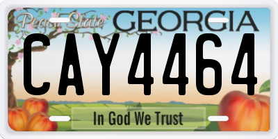 GA license plate CAY4464