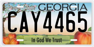 GA license plate CAY4465