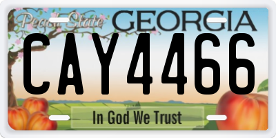 GA license plate CAY4466