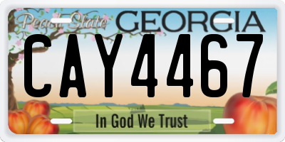 GA license plate CAY4467