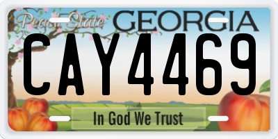 GA license plate CAY4469