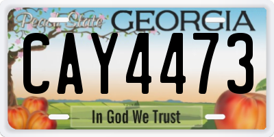 GA license plate CAY4473