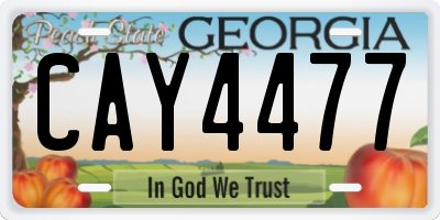 GA license plate CAY4477
