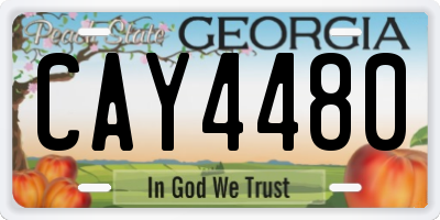 GA license plate CAY4480