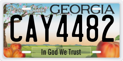 GA license plate CAY4482