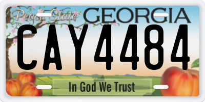 GA license plate CAY4484
