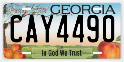 GA license plate CAY4490