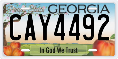 GA license plate CAY4492