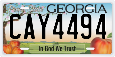 GA license plate CAY4494