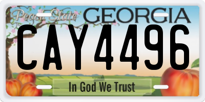 GA license plate CAY4496