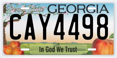 GA license plate CAY4498
