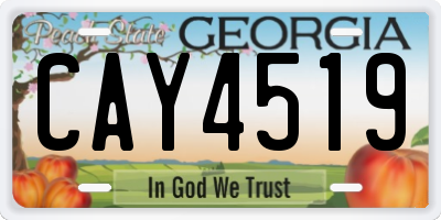 GA license plate CAY4519