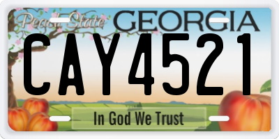 GA license plate CAY4521
