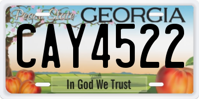 GA license plate CAY4522