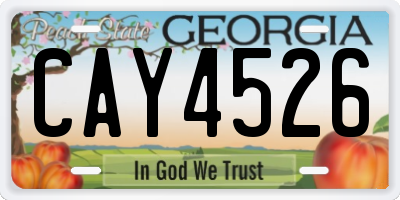 GA license plate CAY4526