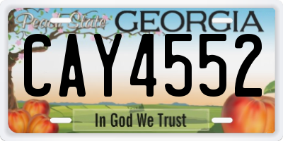 GA license plate CAY4552