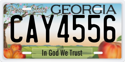 GA license plate CAY4556