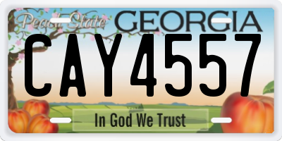 GA license plate CAY4557