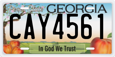 GA license plate CAY4561